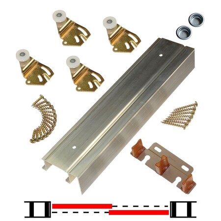 Johnson Hardware Bypass 60 in. Sliding Door Track and Hardware With Fascia JO.2200F601